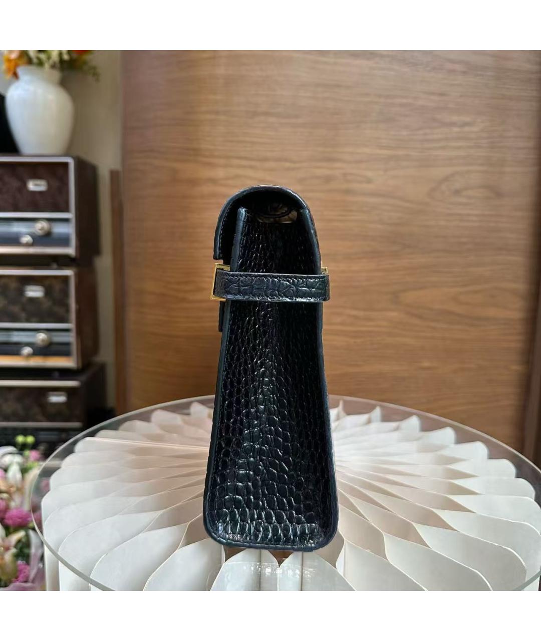 SAINT LAURENT Черная кожаная сумка через плечо, фото 7