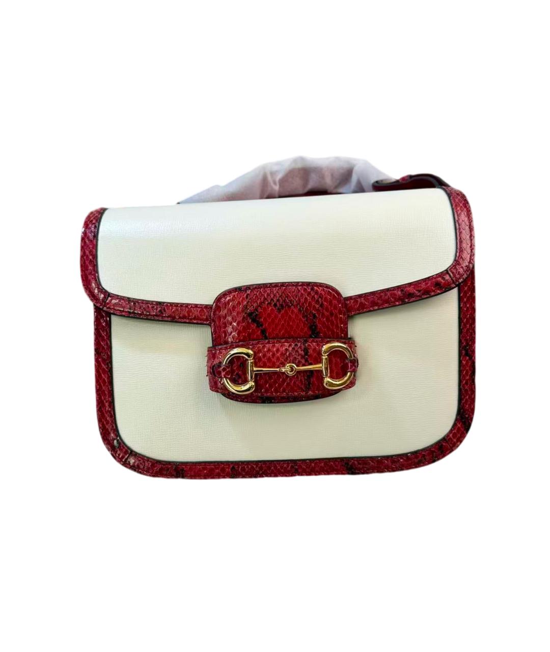 GUCCI Бежевая сумка через плечо из экзотической кожи, фото 6