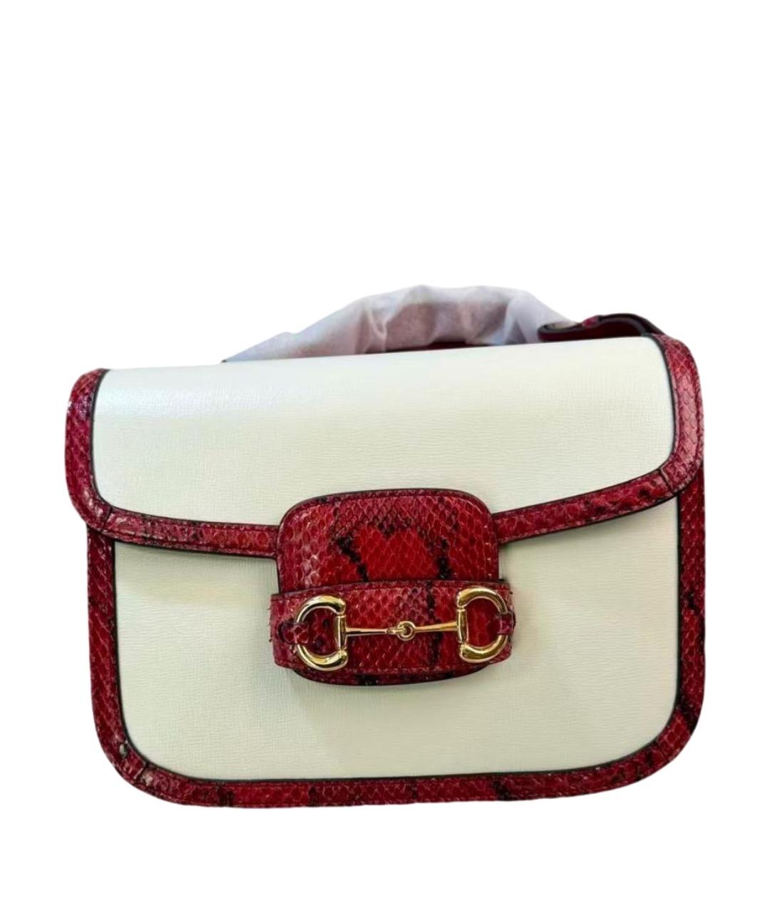 GUCCI Бежевая сумка через плечо из экзотической кожи, фото 1