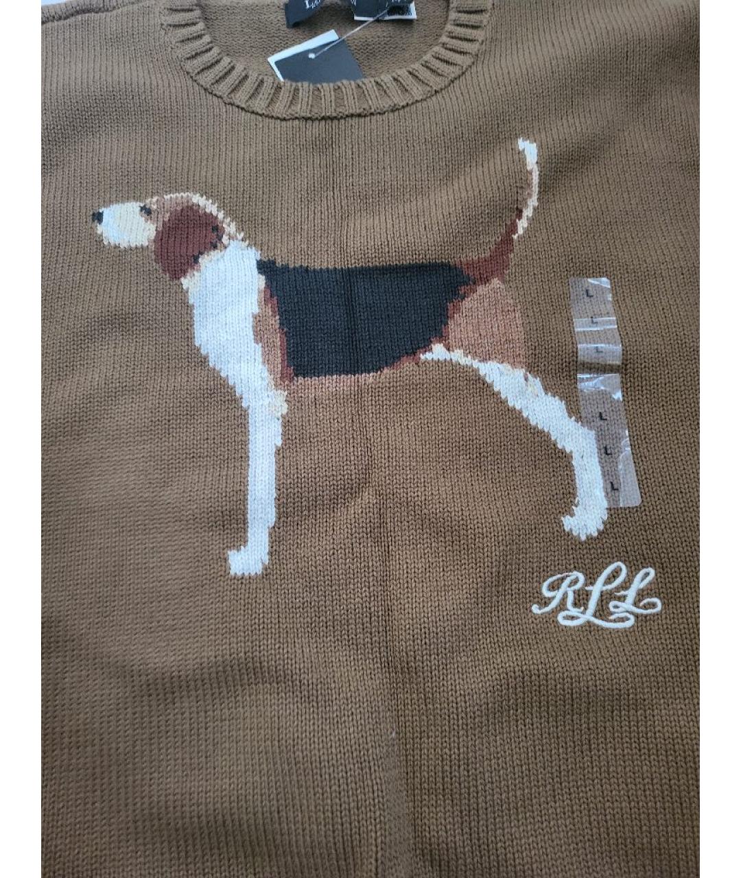 RALPH LAUREN Коричневый хлопковый джемпер / свитер, фото 4