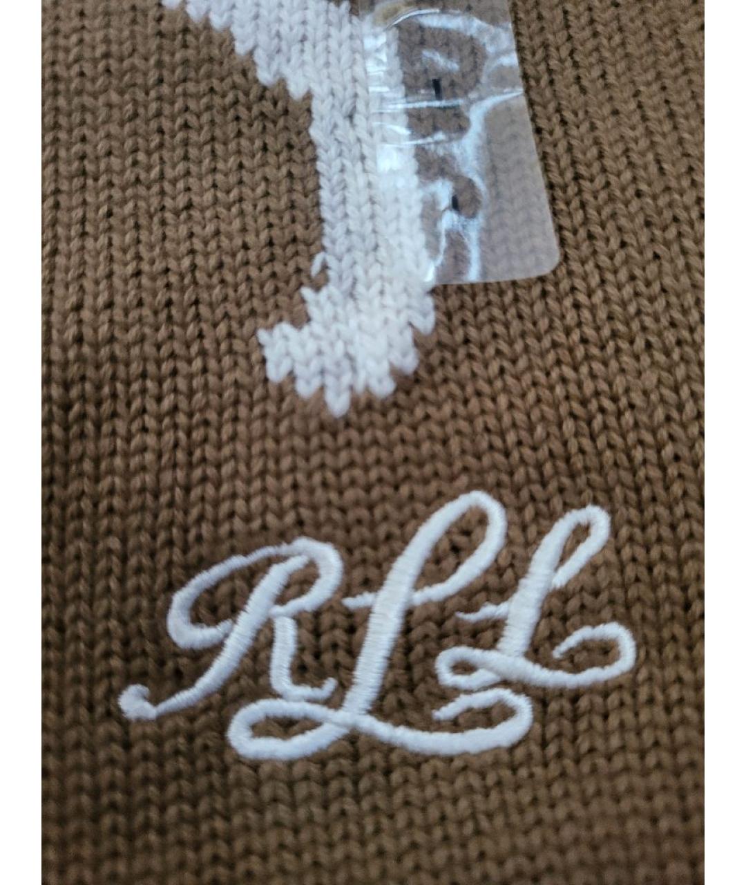 RALPH LAUREN Коричневый хлопковый джемпер / свитер, фото 5