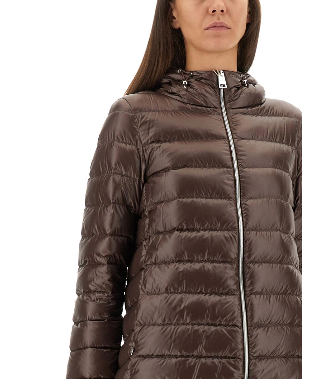 HERNO Коричневый полиамидовый пуховик, фото 5