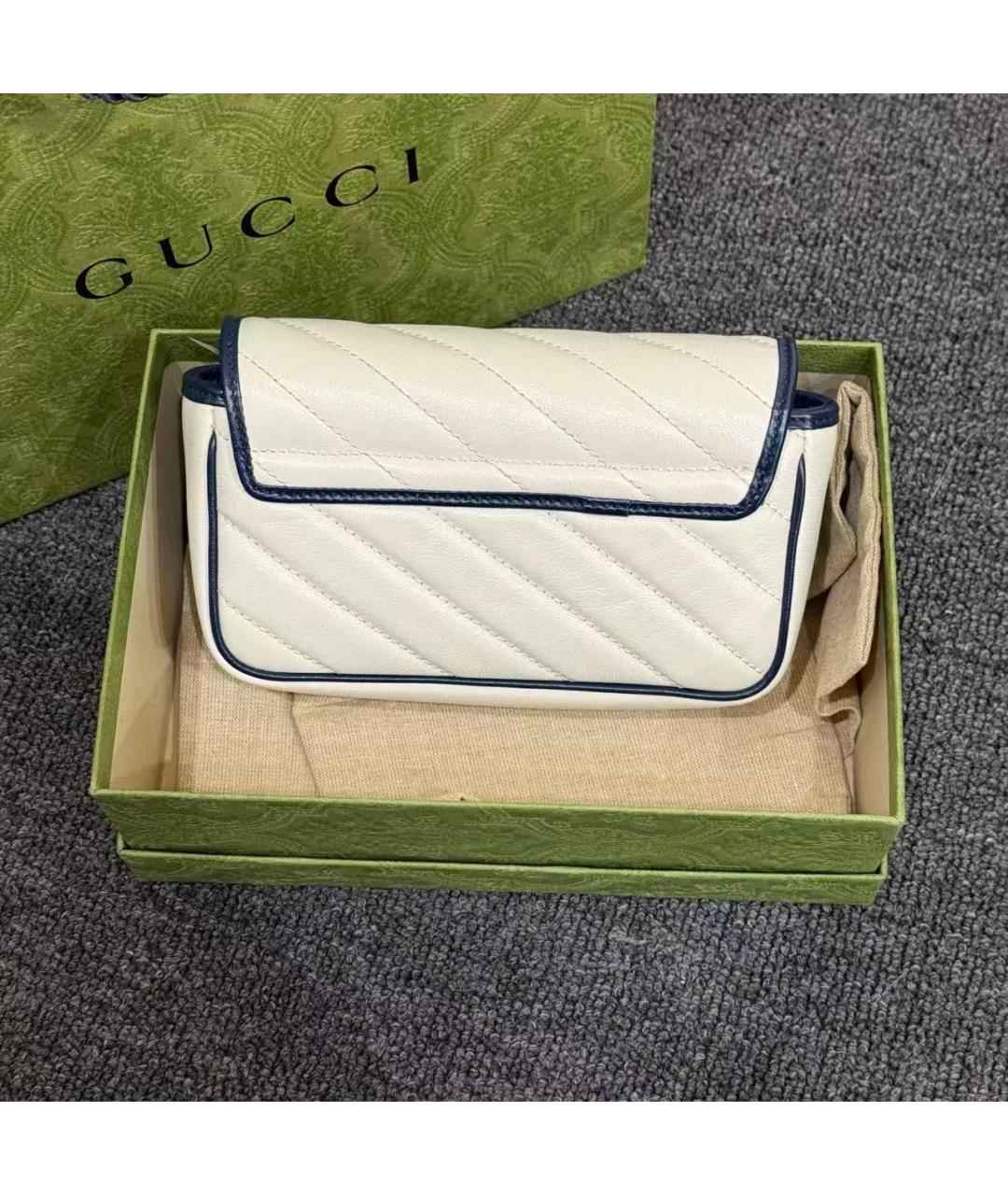GUCCI Белая кожаная сумка через плечо, фото 3