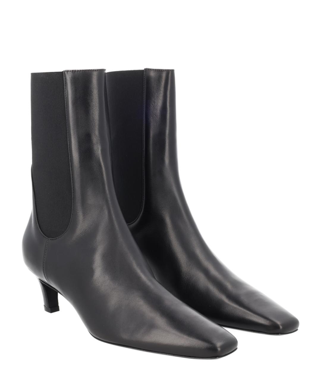 TOTEME Черные кожаные ботильоны, фото 2