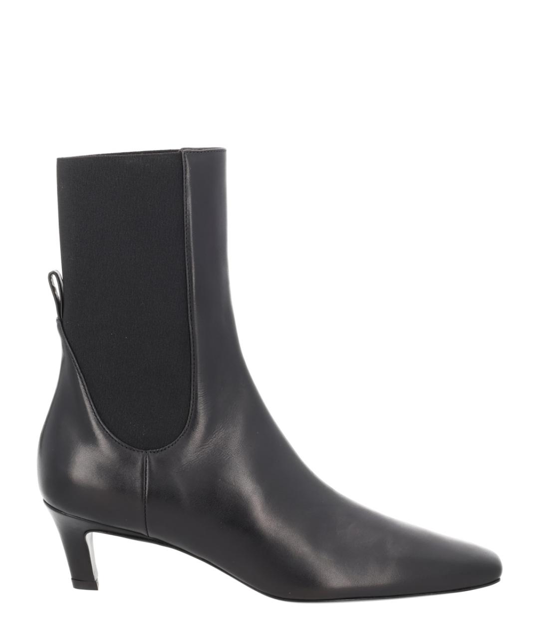 TOTEME Черные кожаные ботильоны, фото 1