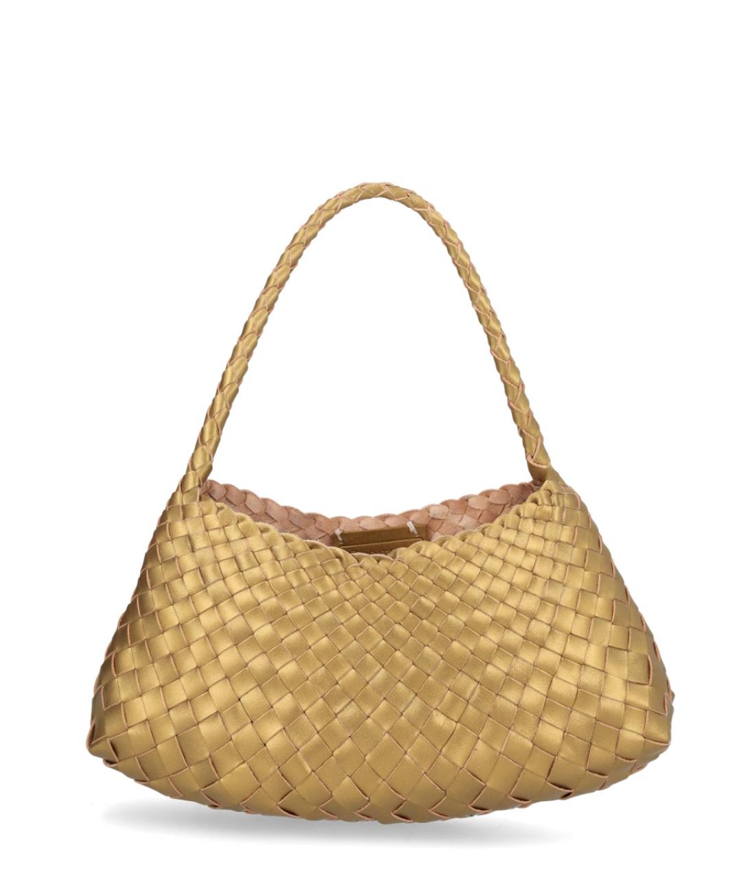 Dragon Diffusion Золотая кожаная сумка через плечо, фото 1