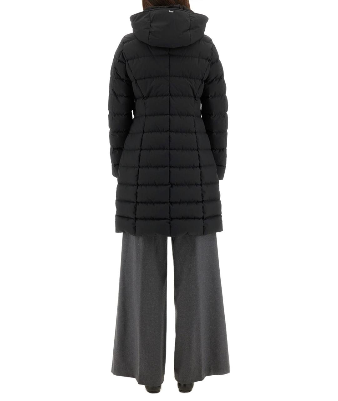 HERNO Черный полиэстеровый пуховик, фото 4