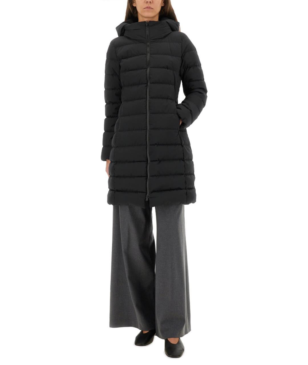 HERNO Черный полиэстеровый пуховик, фото 5