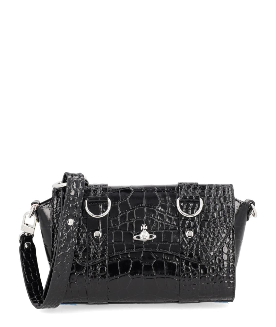 VIVIENNE WESTWOOD Черная кожаная сумка через плечо, фото 1