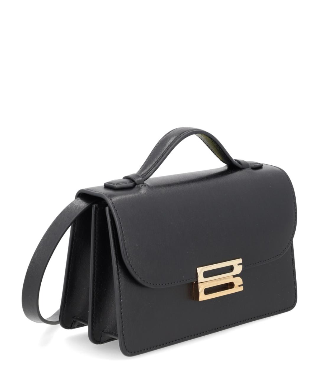 VICTORIA BECKHAM Черная кожаная сумка через плечо, фото 3