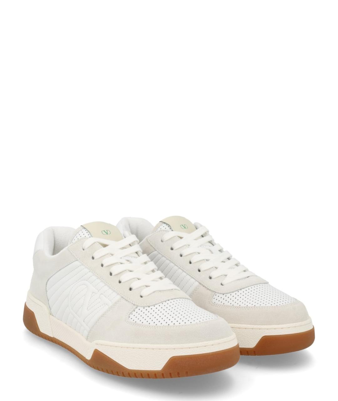 VALENTINO Белые кожаные низкие кроссовки / кеды, фото 2