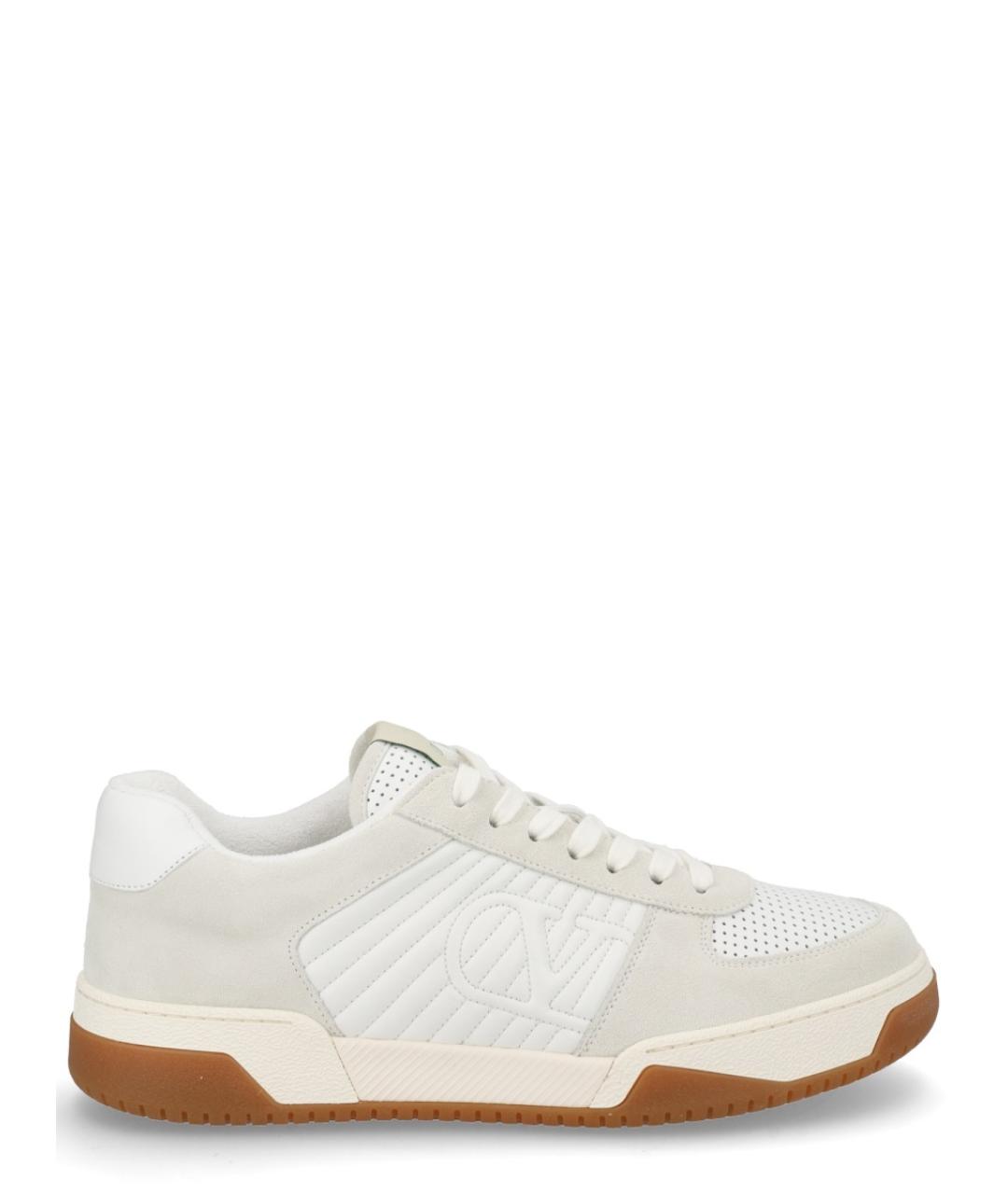 VALENTINO Белые кожаные низкие кроссовки / кеды, фото 1