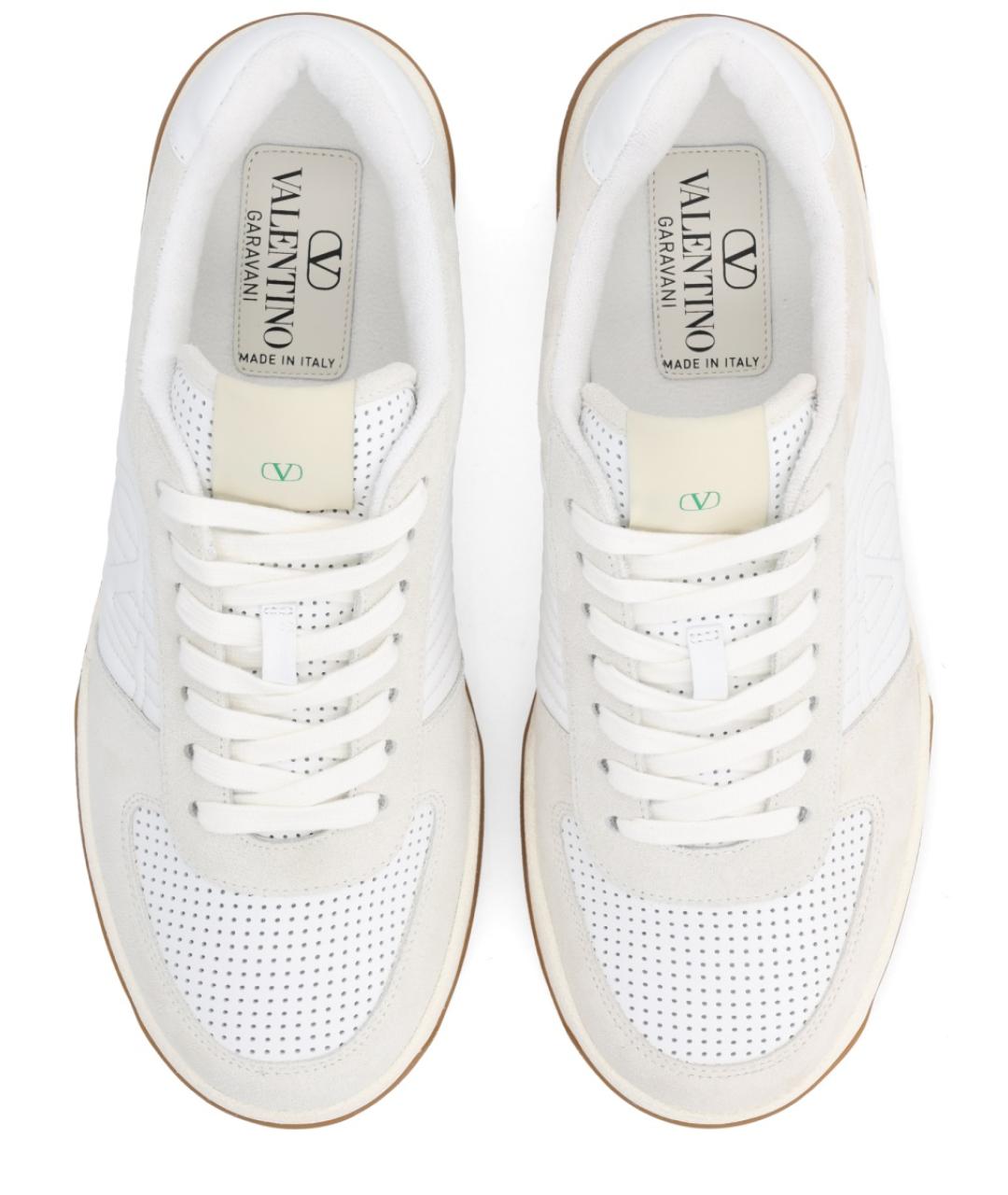VALENTINO Белые кожаные низкие кроссовки / кеды, фото 5