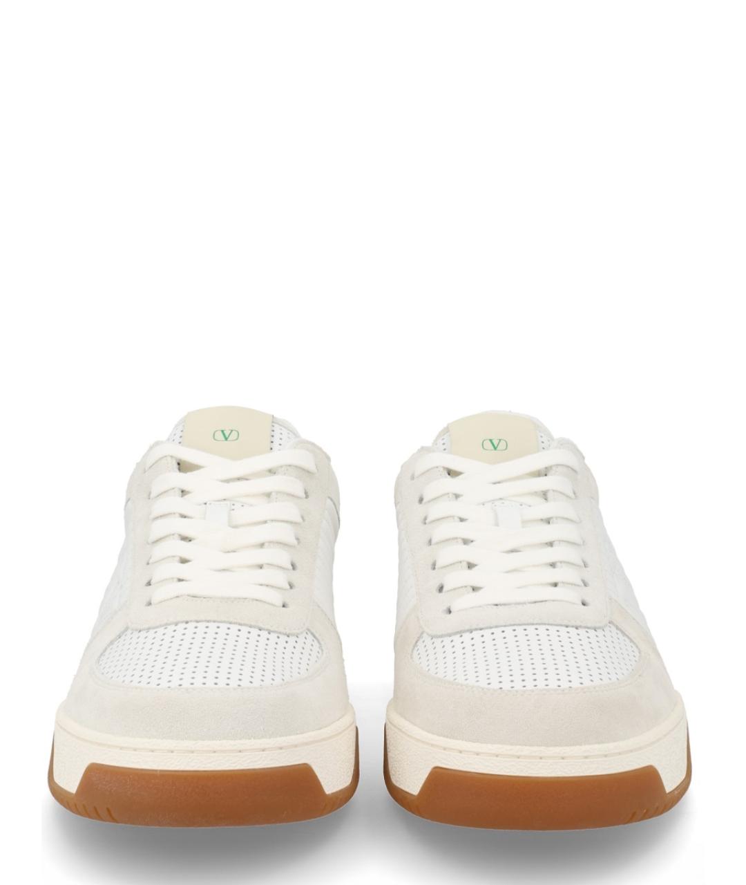 VALENTINO Белые кожаные низкие кроссовки / кеды, фото 3