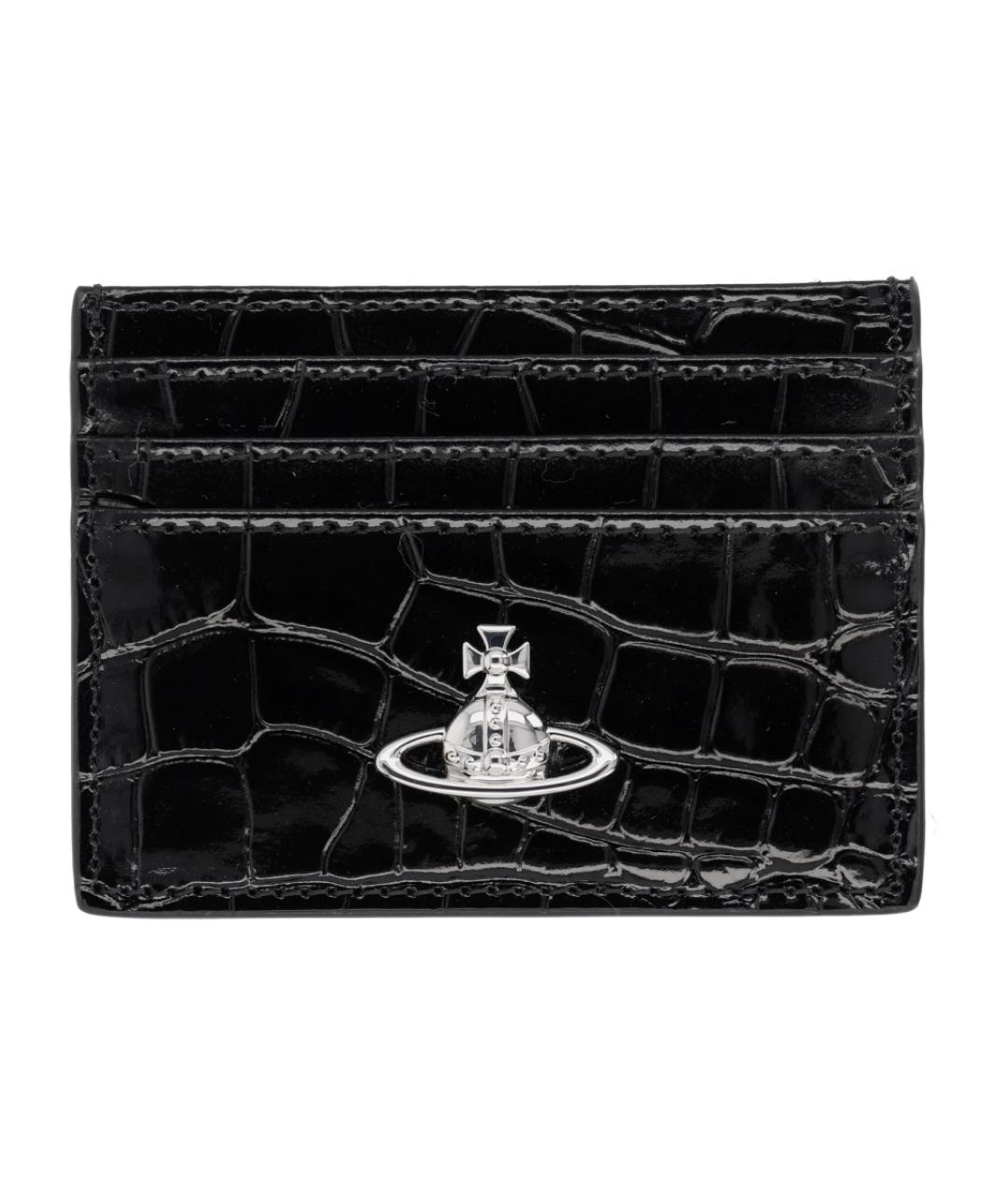 VIVIENNE WESTWOOD Черный кожаный кардхолдер, фото 1