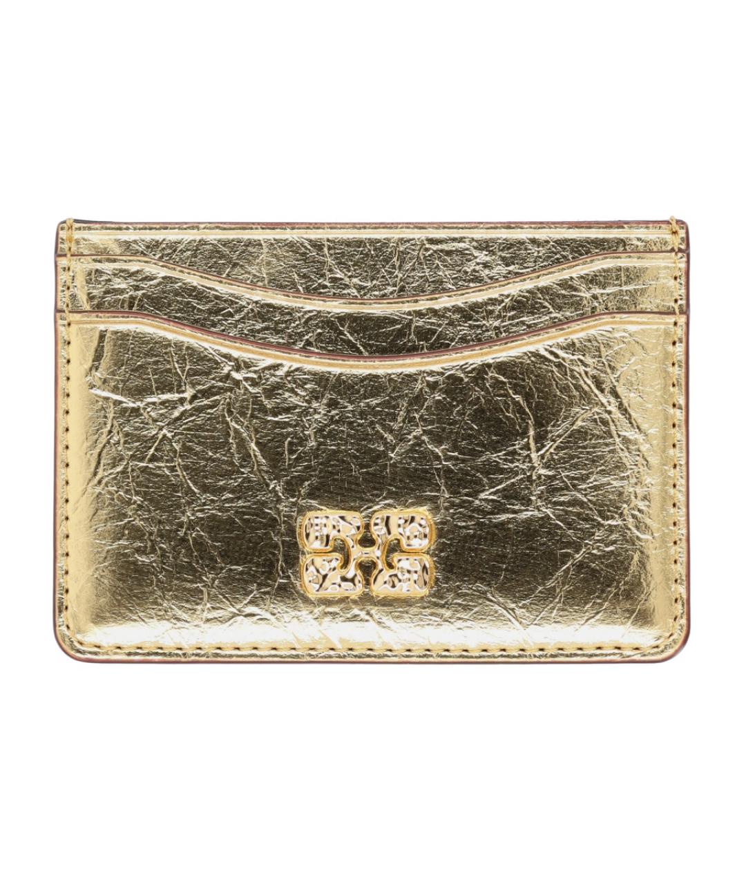 GANNI Золотой полиуретановый кардхолдер, фото 1