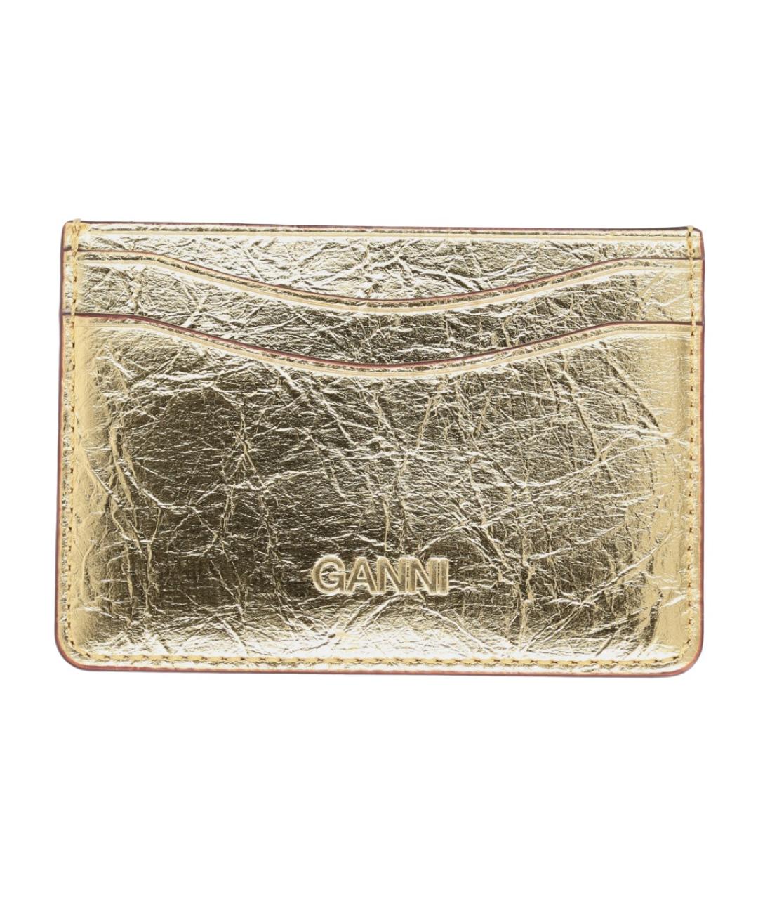 GANNI Золотой полиуретановый кардхолдер, фото 2