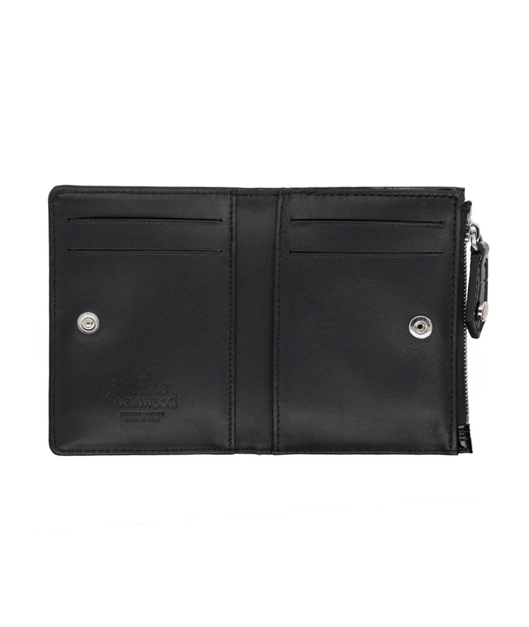 VIVIENNE WESTWOOD Черный кожаный кошелек, фото 3