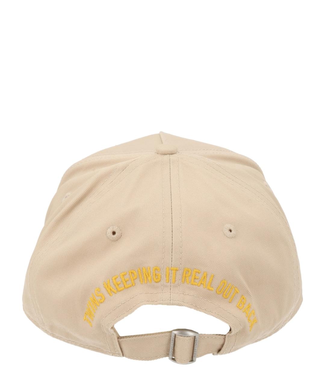 DSQUARED2 Бежевая хлопковая кепка/бейсболка, фото 3