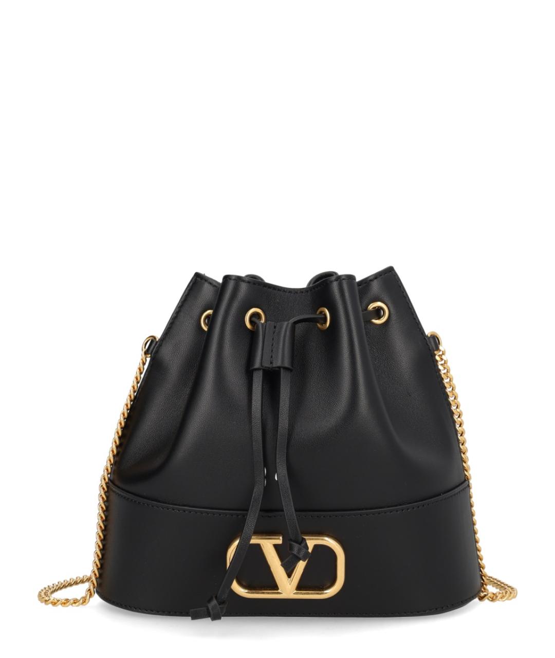 VALENTINO Черная кожаная сумка через плечо, фото 1