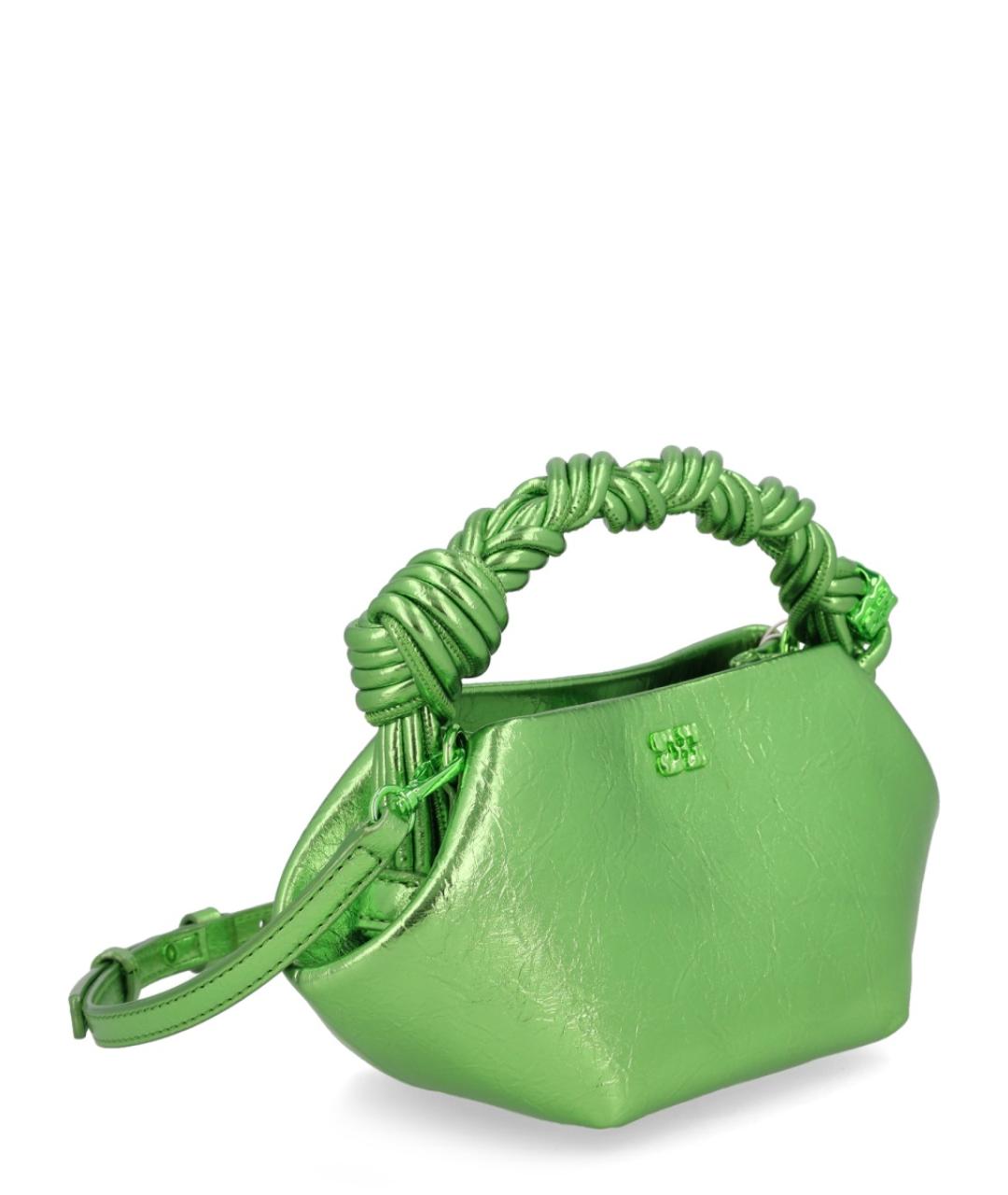 GANNI Зеленая сумка с короткими ручками из искусственной кожи, фото 2
