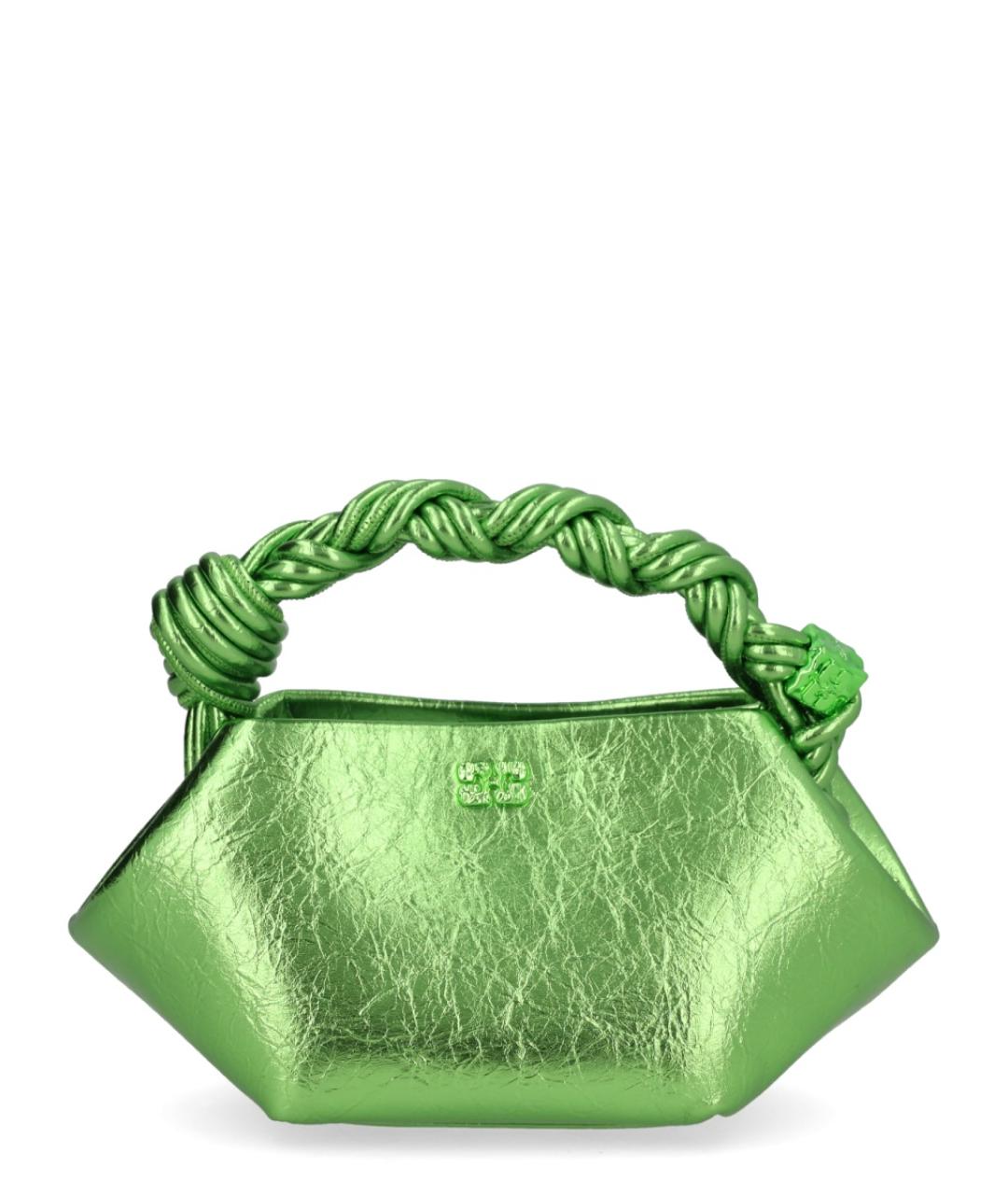 GANNI Зеленая сумка с короткими ручками из искусственной кожи, фото 1