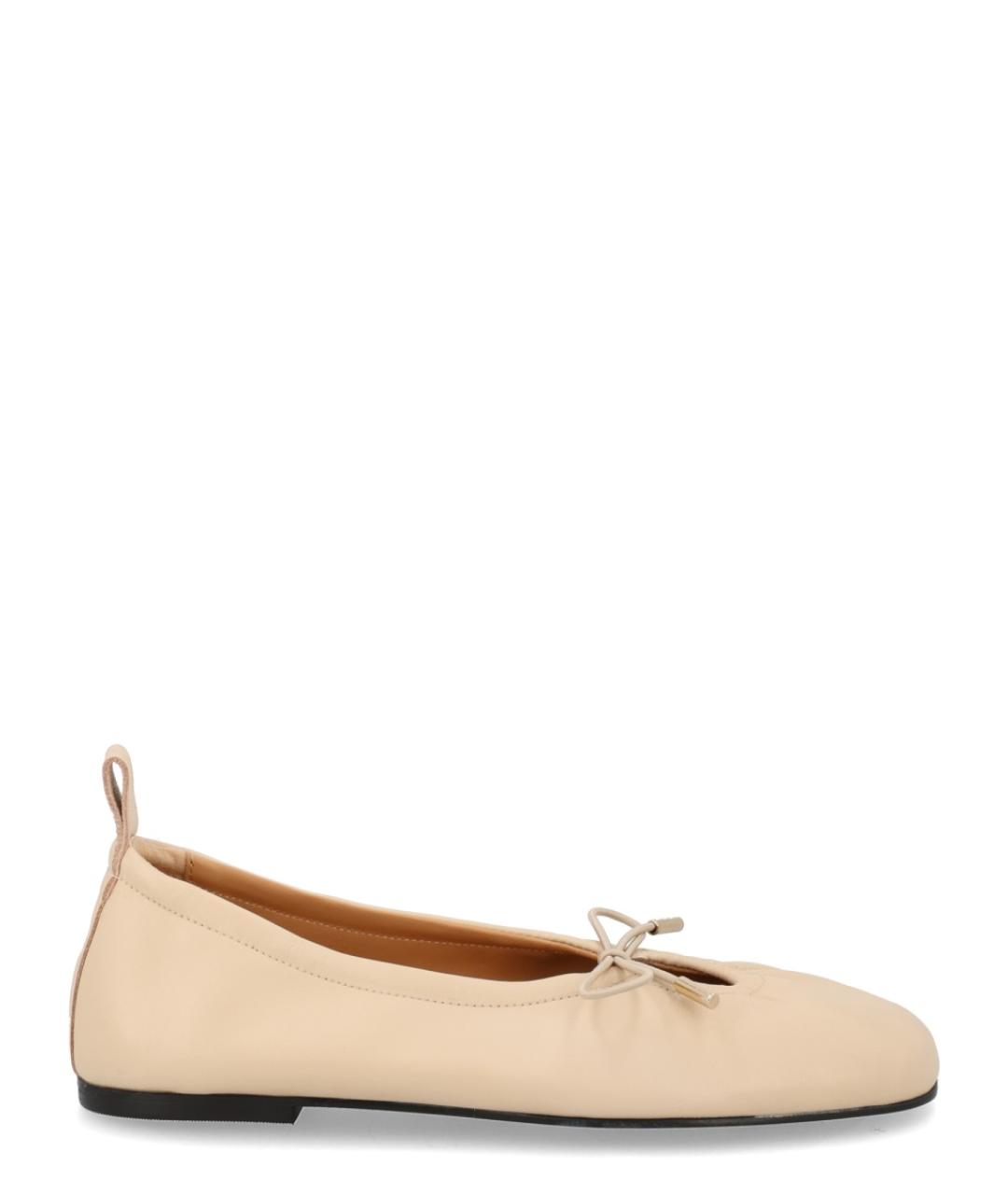 ALOHAS Бежевые кожаные балетки, фото 1