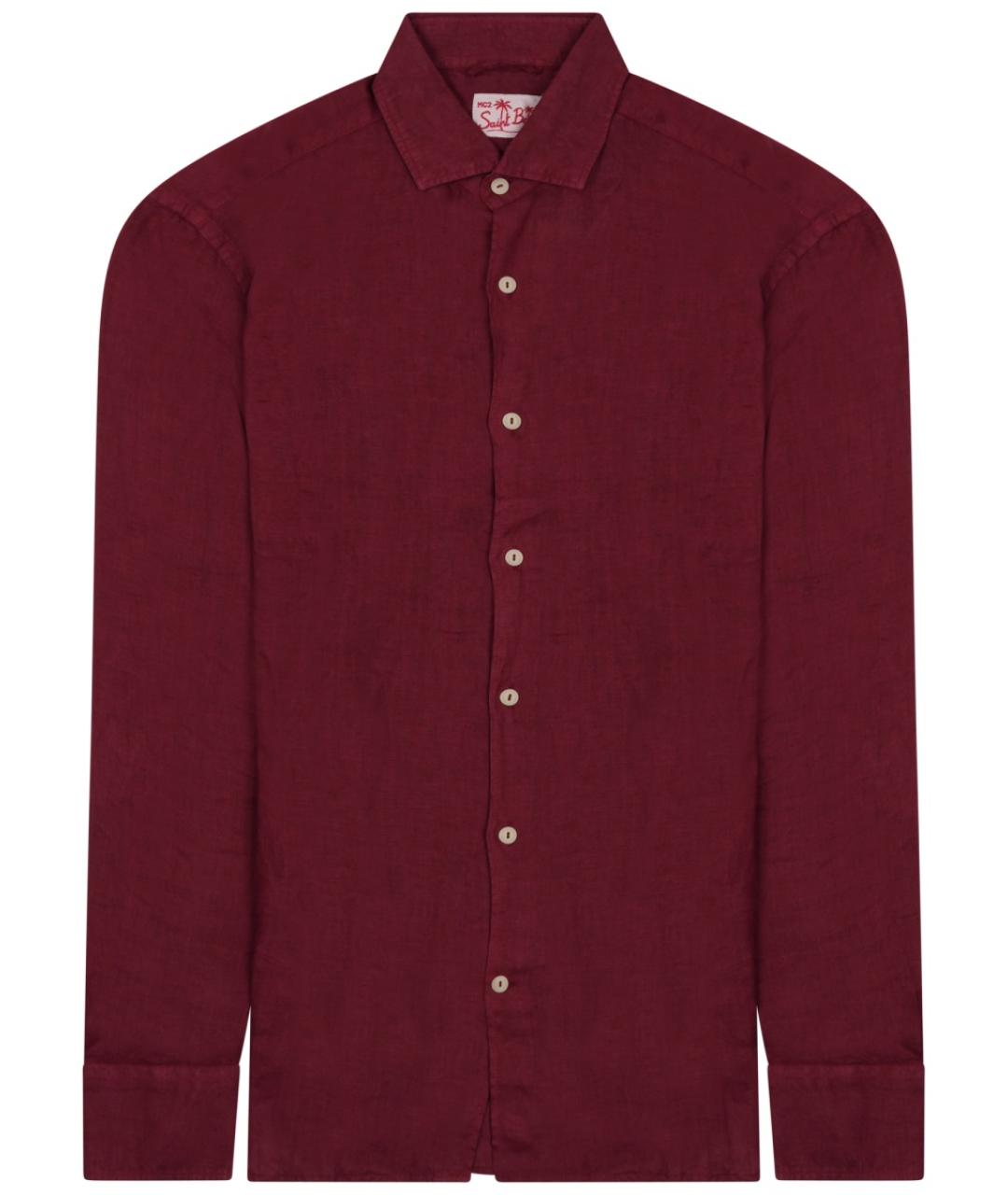 MC2 SAINT BARTH Бордовая льняная кэжуал рубашка, фото 1