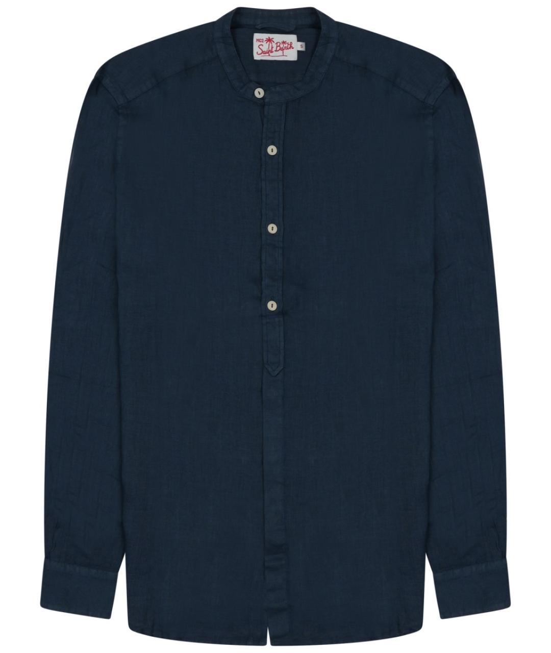MC2 SAINT BARTH Синяя льняная кэжуал рубашка, фото 1