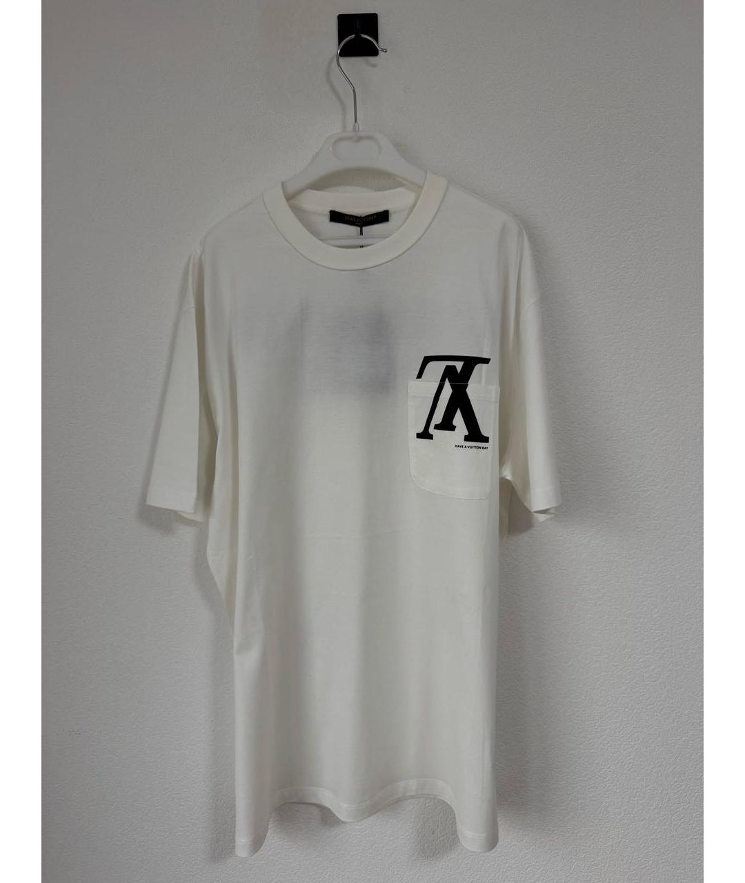 LOUIS VUITTON Белая хлопковая футболка, фото 5