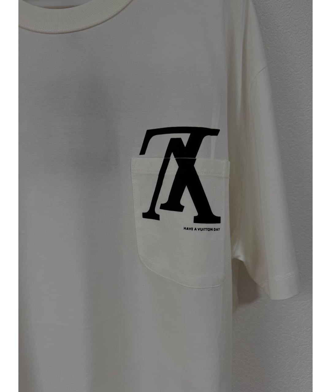 LOUIS VUITTON Белая хлопковая футболка, фото 3