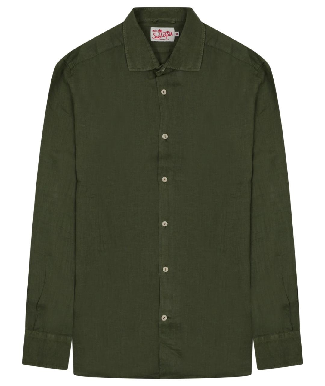 MC2 SAINT BARTH Хаки льняная кэжуал рубашка, фото 1