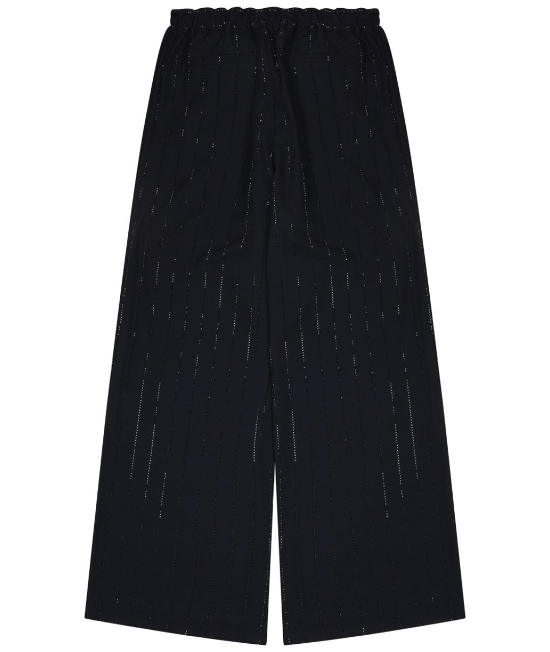 SELF-PORTRAIT Темно-синие полиэстеровые прямые брюки, фото 2