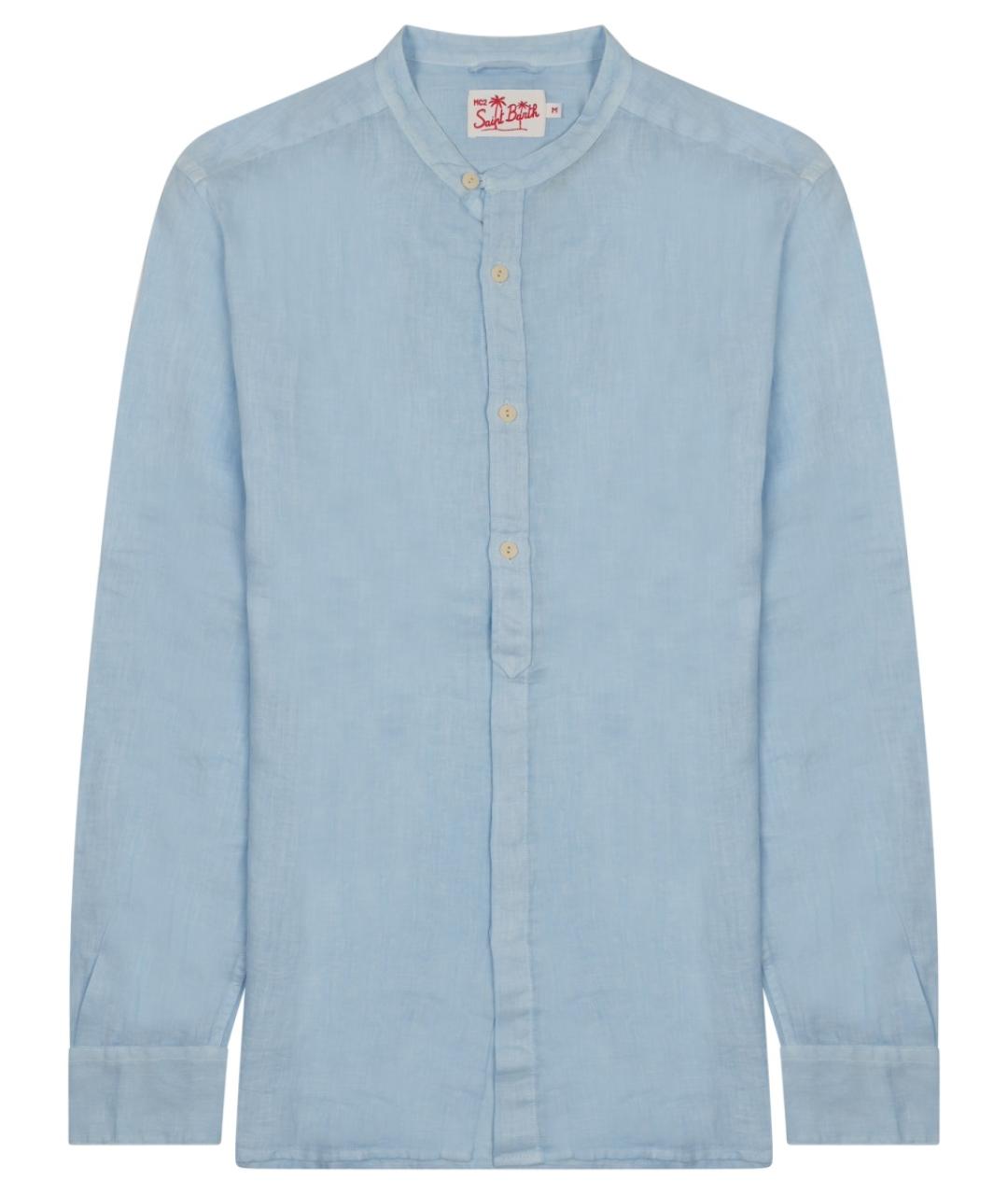 MC2 SAINT BARTH Голубая льняная кэжуал рубашка, фото 1