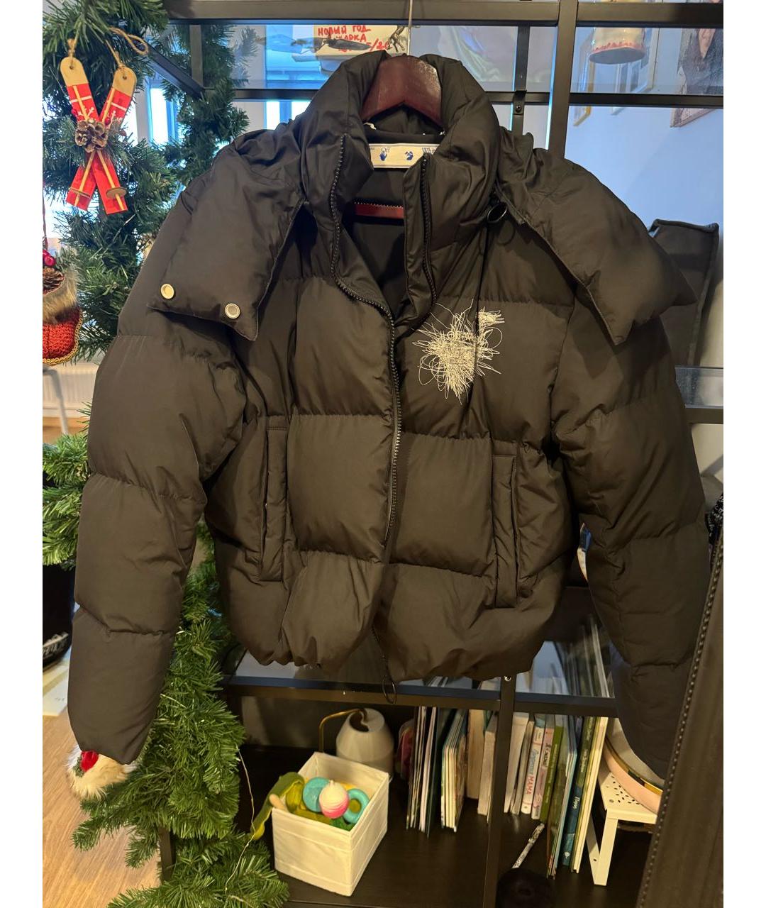 OFF-WHITE Черная полиэстеровая куртка, фото 9