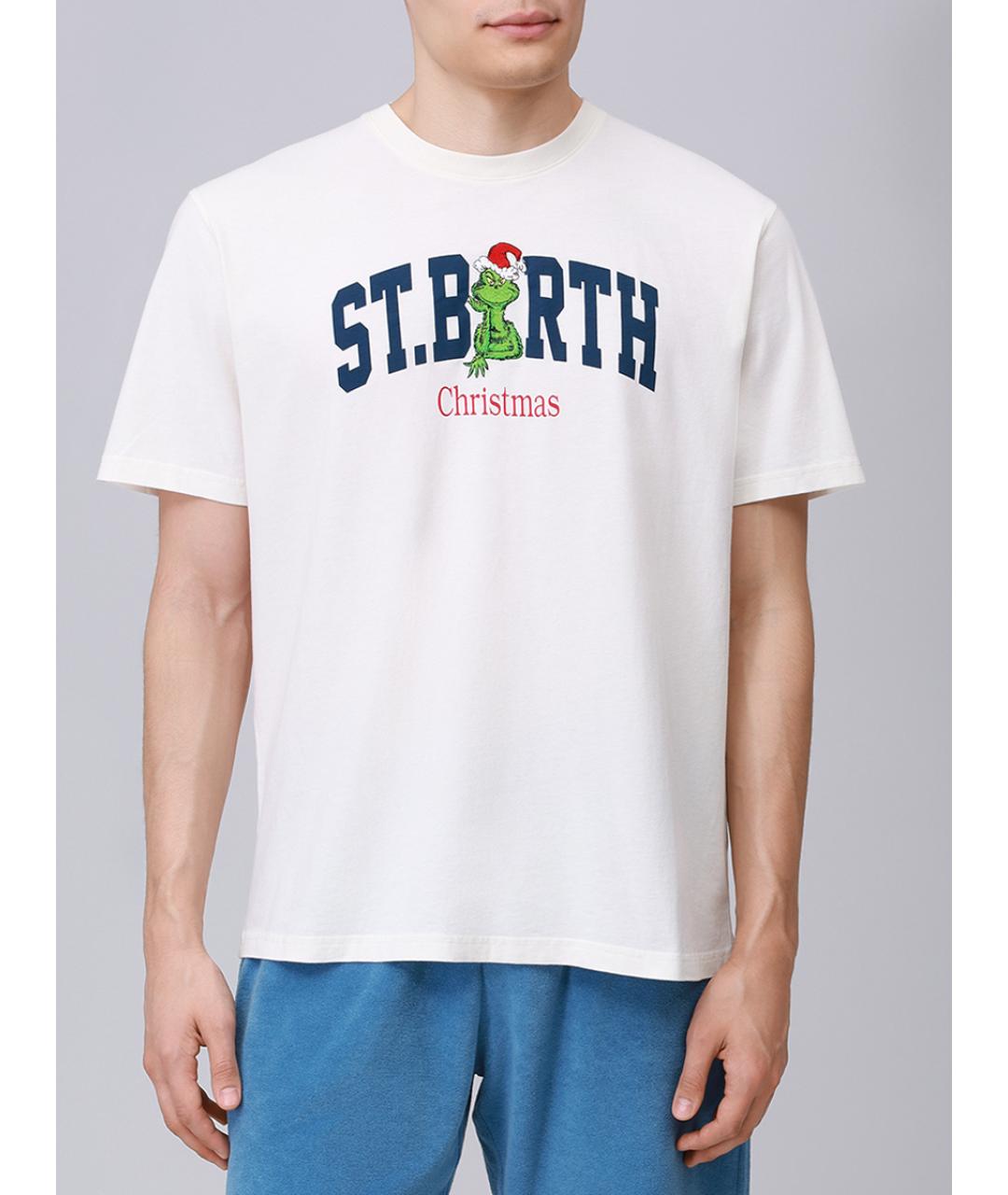 MC2 SAINT BARTH Белая хлопковая футболка, фото 4