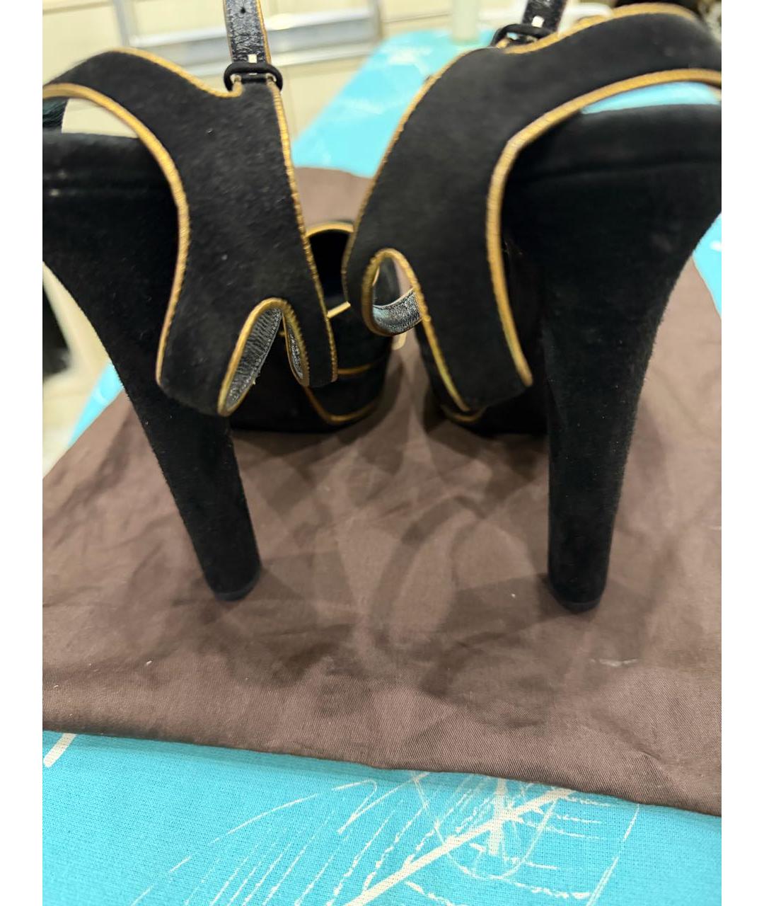 GUCCI Черные замшевые туфли, фото 5