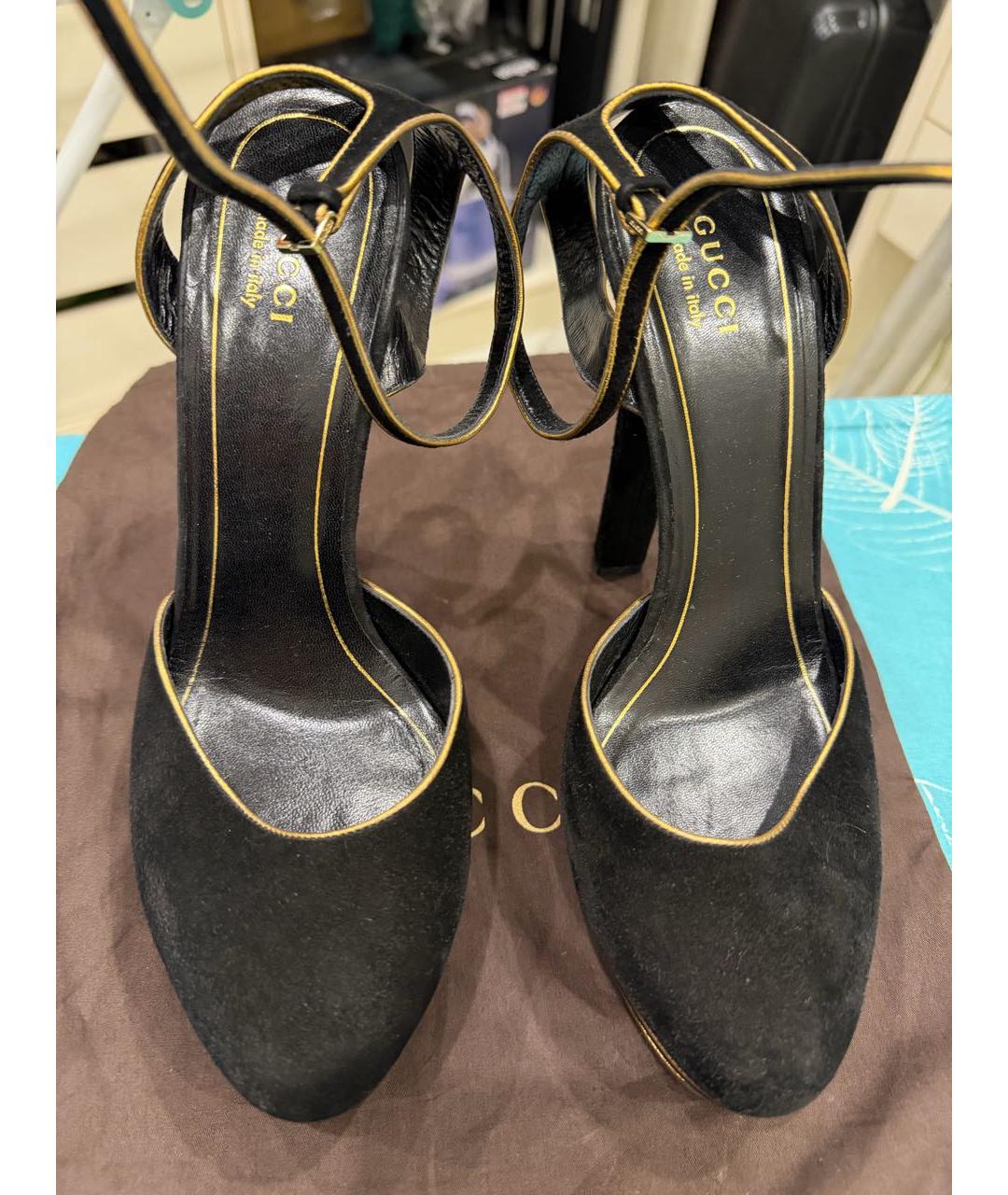 GUCCI Черные замшевые туфли, фото 3