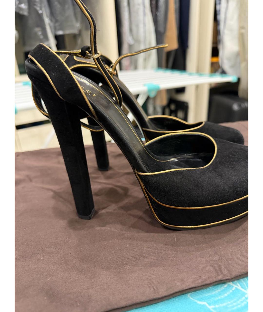 GUCCI Черные замшевые туфли, фото 2