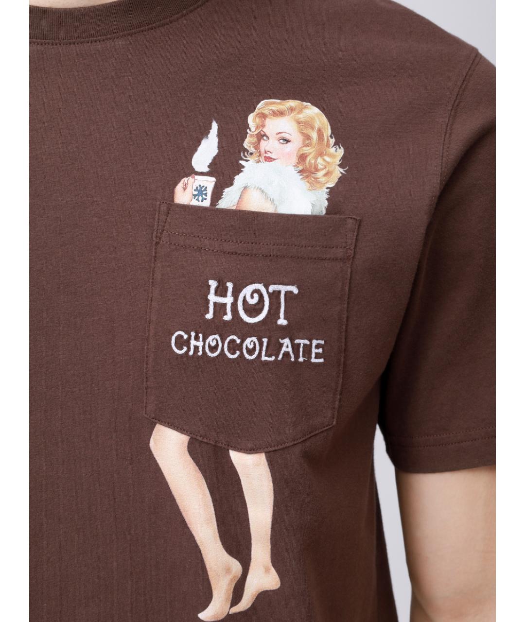 MC2 SAINT BARTH Коричневая хлопковая футболка, фото 5