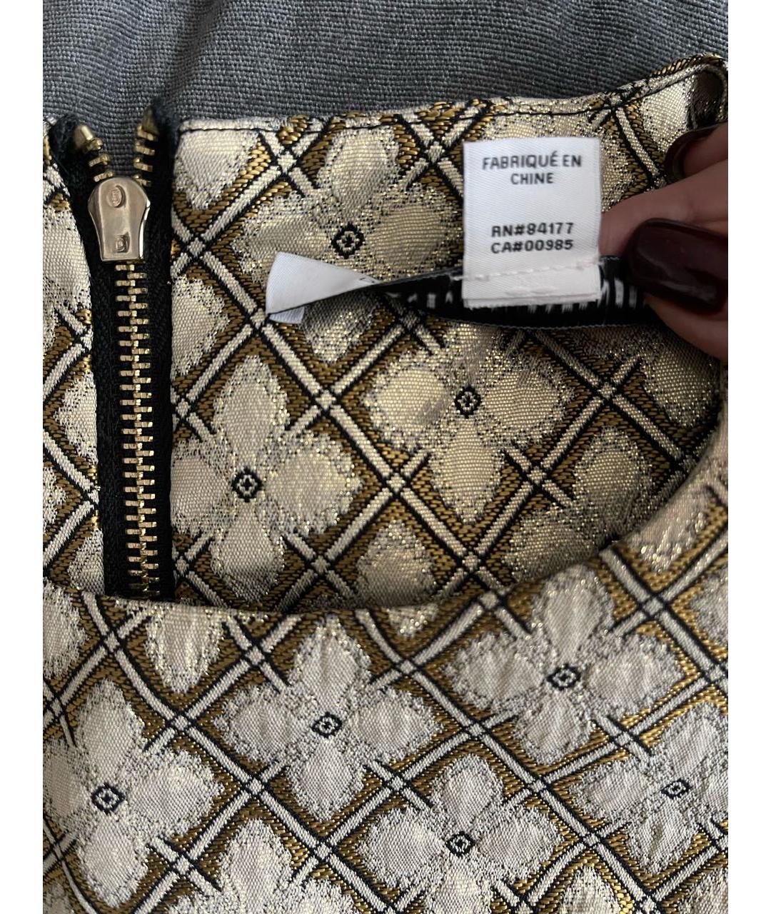 DIANE VON FURSTENBERG Золотое полиамидовое коктейльное платье, фото 4