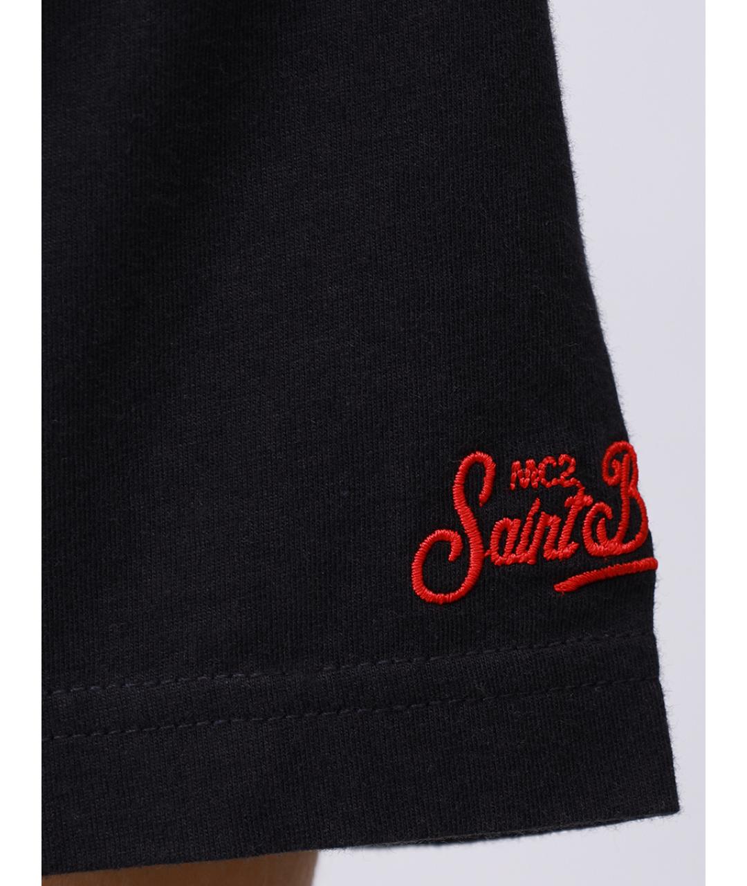 MC2 SAINT BARTH Черная хлопковая футболка, фото 6