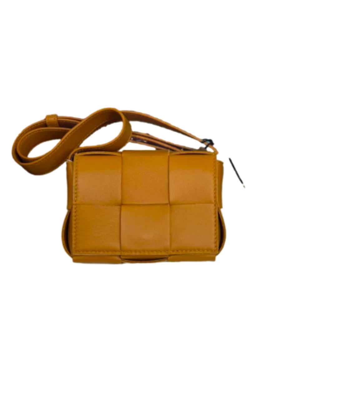 BOTTEGA VENETA Горчичная кожаная сумка через плечо, фото 7