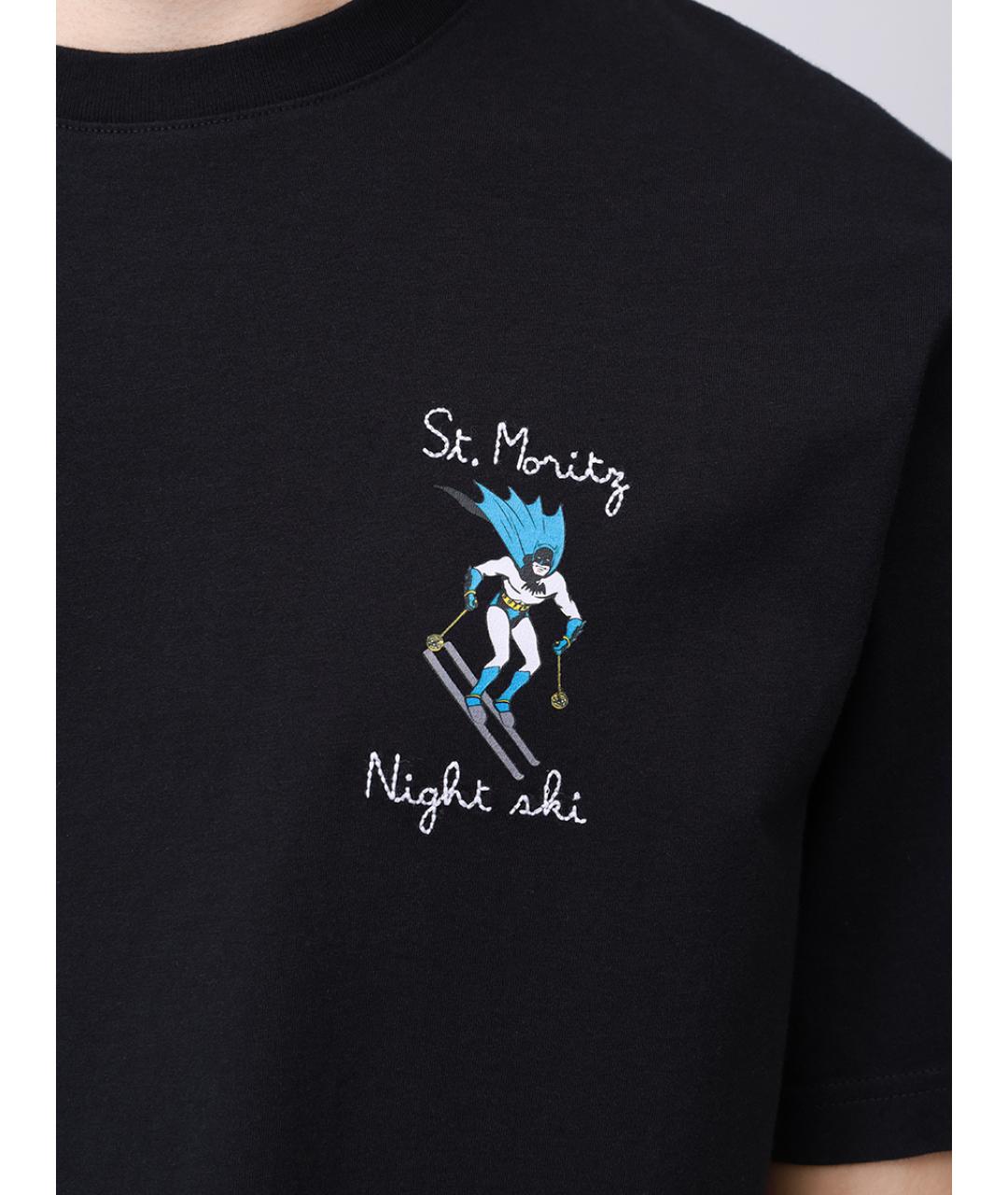 MC2 SAINT BARTH Черная хлопковая футболка, фото 5