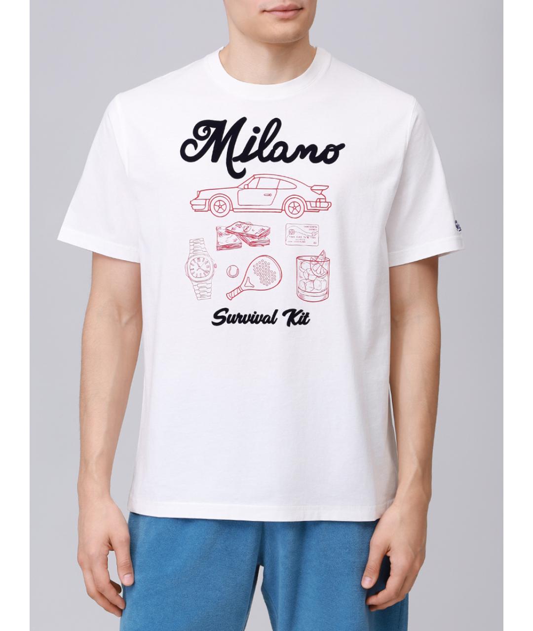 MC2 SAINT BARTH Белая хлопковая футболка, фото 4