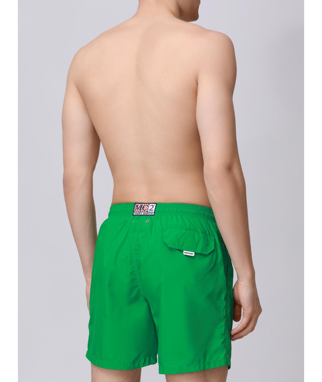 MC2 SAINT BARTH Зеленые полиамидовые шорты, фото 3