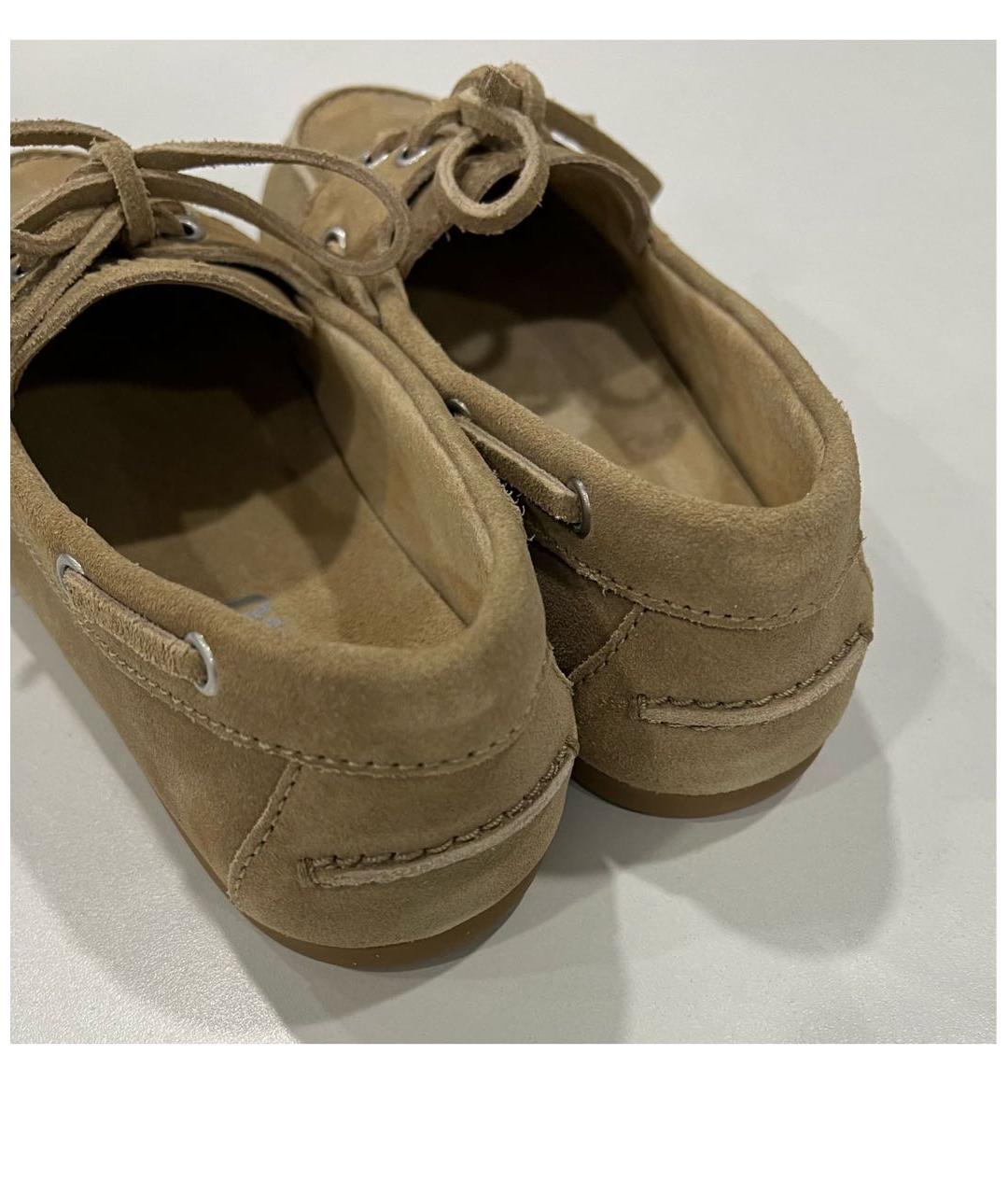 MIU MIU Бежевые замшевые мокасины, фото 4