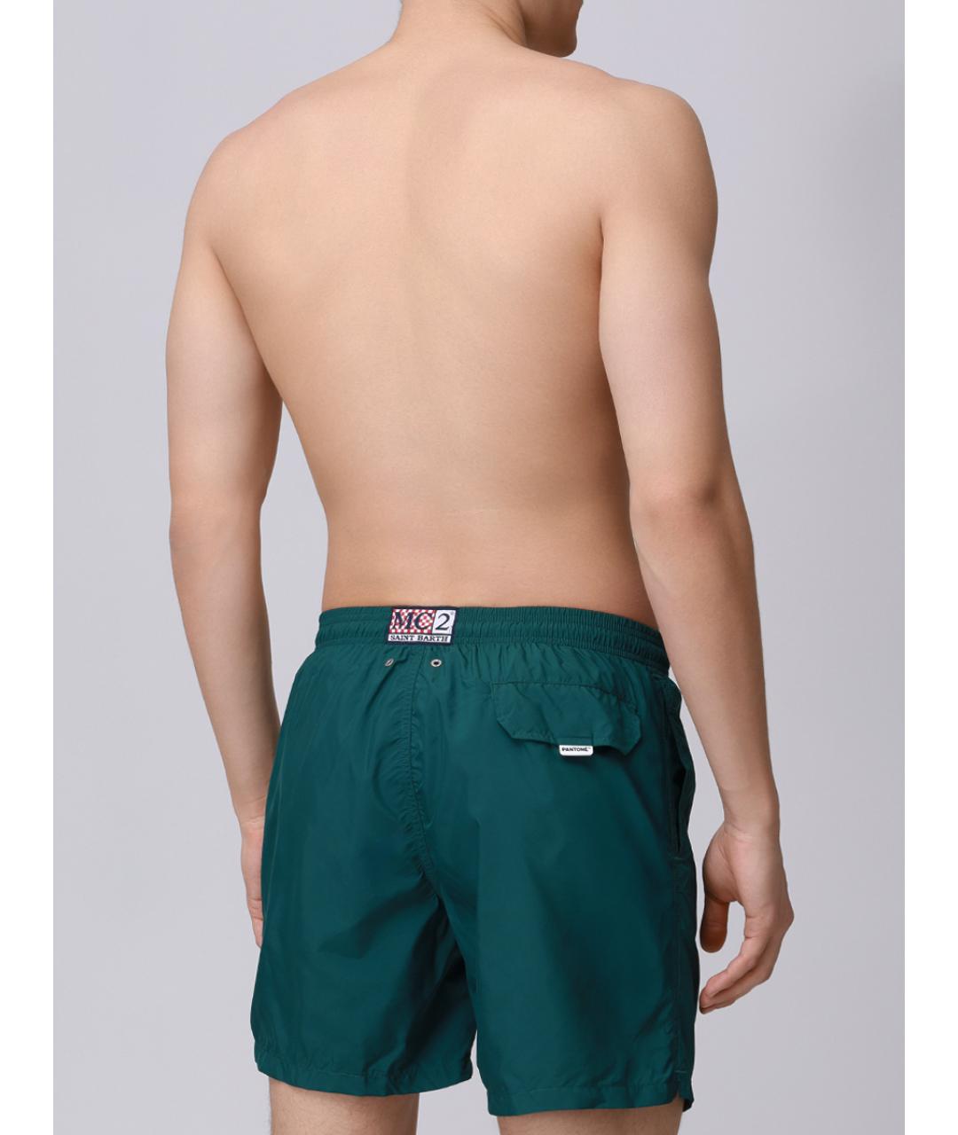 MC2 SAINT BARTH Зеленые полиамидовые шорты, фото 3