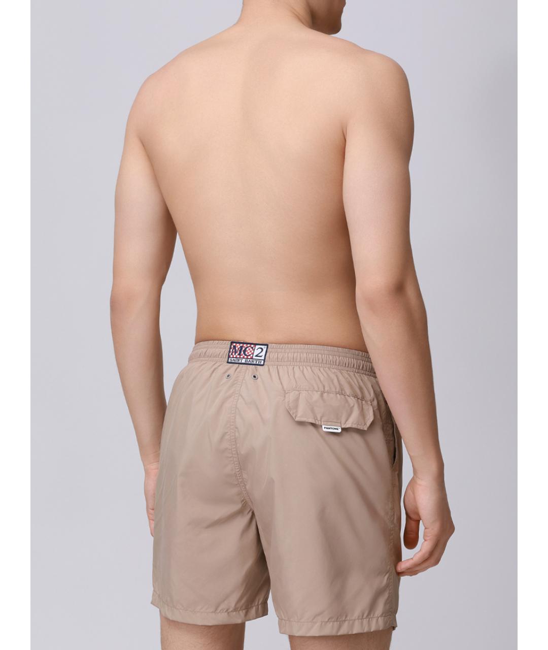 MC2 SAINT BARTH Бежевые полиамидовые шорты, фото 3