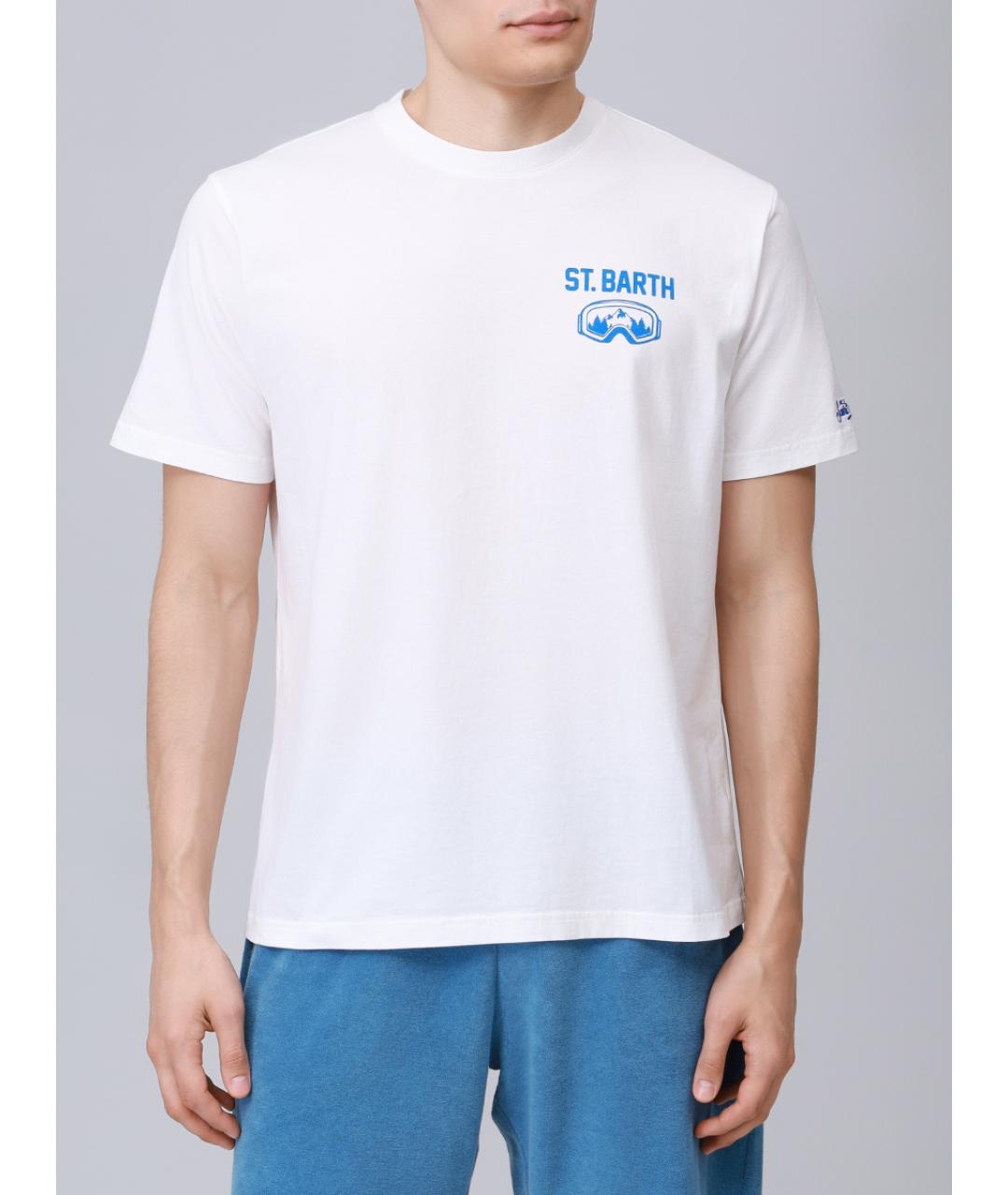 MC2 SAINT BARTH Белая хлопковая футболка, фото 4